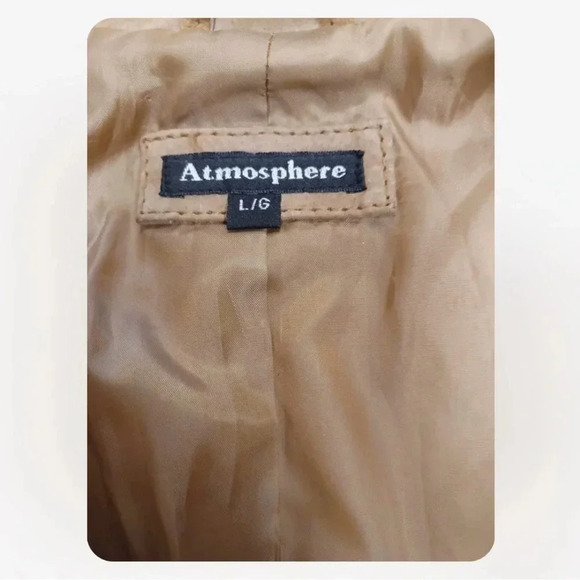 Atmosphere 100%  Leather Tan Suede Jacket Size Large - Picture 11 of 11